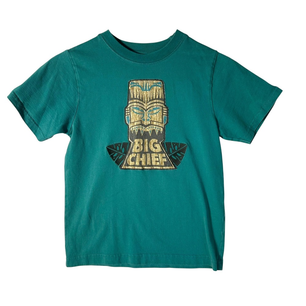 Gymboree Kids Tee Shirt Size 7 Big Chief Graphic‎ Print Green Vintage